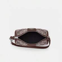 Coach Nolita 20 经典字母拉链开合面料和皮革鼓包单肩手提包小号女款深棕色