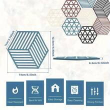 1pc,六角硅胶隔热垫,家用镂空可挂式隔热垫,防烫碗垫,盘垫,餐垫,杯垫,耐高温餐桌垫,桌面保护,厨房配件 - 彩色 - 查看 2