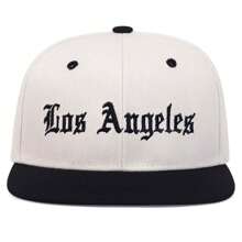 1Piece Men Los Angeles Letter Embroidered Hip Hop Hat Outdoor Sport Adjustable Sunscreen Leisure Hat Spring Autumn Travel Tourism Beach Vacation - 米色 - 查看 2