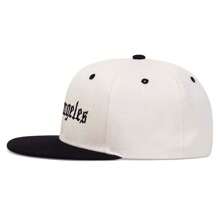 1Piece Men Los Angeles Letter Embroidered Hip Hop Hat Outdoor Sport Adjustable Sunscreen Leisure Hat Spring Autumn Travel Tourism Beach Vacation - 米色 - 查看 3