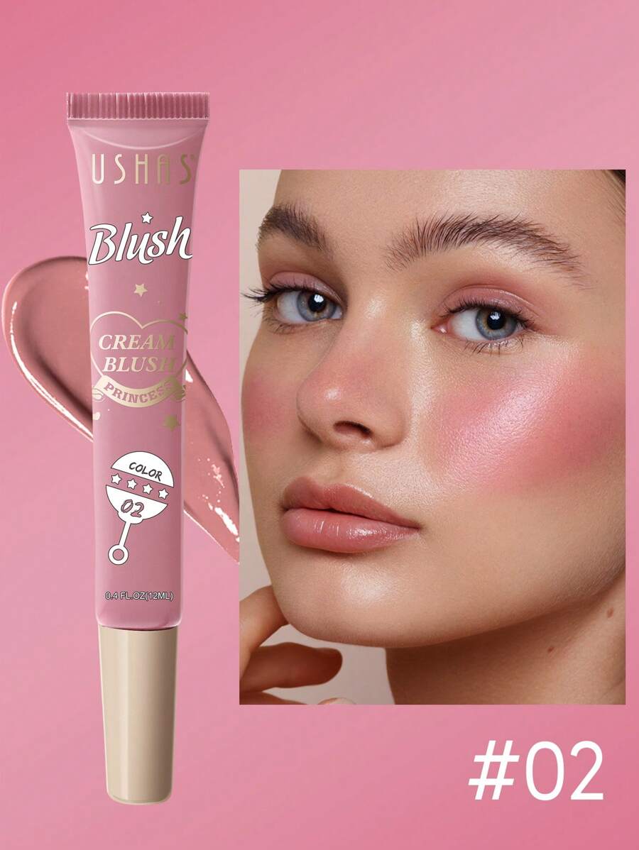 Ushas 4 Color Liquid Blush, Delicate And Smooth Texture, Long-Lasting Waterproof, Versatile And Brightening Lips, Eyes And Cheeks - #02 - Xem 1
