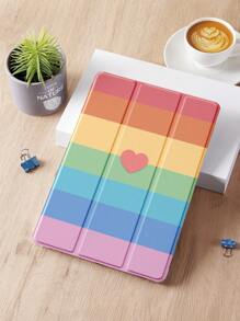 1pc Colorblock Heart Pattern Flat Protective Case, Compatible With IPad 10.2 Inch, Compatible With IPad Pro 11 2021/2020/10th Gen, Compatible With IPad Mini 4/5/6, Compatible With Samsung Galaxy Tab A8 10.5 Inch 2022, Compatible With Huawei Matepad 10.4/Tab, Compatible With Xiaomi, Pencil Slot, Auto Sleep/Wake Support