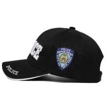 1 件装男士 POLICE 风格可调节棒球帽，防晒休闲帽，适合户外春秋季旅行海滩派对 - 彩色 - 查看 5