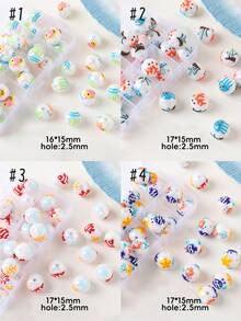 手绘珠子【海洋系列】可爱精致亚克力圆珠，多种颜色可选，适合节日、礼物、配套配饰、日常DIY工艺 - 海洋系列手繪珠 - 查看 6