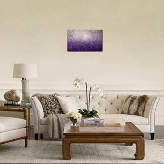 1 件带框紫灰色抽象帆布墙饰，极简主义纹理风景艺术印刷品，现代艺术装饰农舍风格壁挂，木质框架室内海报，适用于客厅、卧室、浴室、餐厅、办公室 - 家居美学艺术品