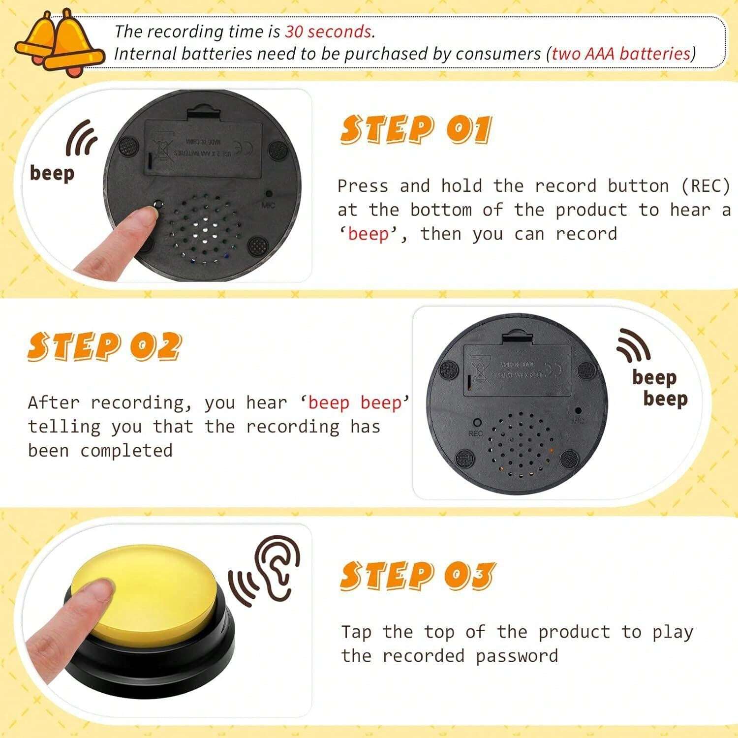 1pc Dog Talking Button, Pet Communicating Press Button With Voice