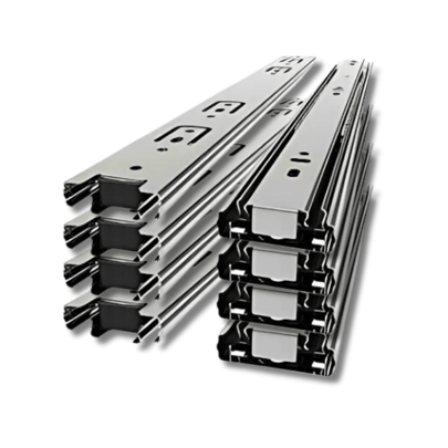 Kit 4 Pares 8 Unidades de Corrediça Telescópicas 25Cm (250MM) Para Gavetas Moveis Resistente Reforçado Aço Galvanizado - RTA Moveis