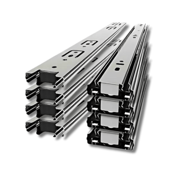 Kit 4 Pares 8 Unidades de Corrediça Telescópicas 25Cm (250MM) Para Gavetas Moveis Resistente Reforçado Aço Galvanizado - RTA Moveis
