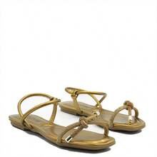 ZATTA Eduarda Knotted Glitter Flats - 銅色 - 查看 3