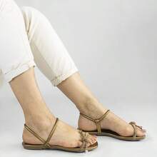 ZATTA Eduarda Knotted Glitter Flats - 銅色 - 查看 2