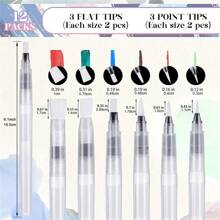 1/3/6/12pcs Watercolor Brush Pens, Water Brush Pen Leakproof With Assorted Tips, Water Brush Pens For Watercolor, Refillable Watercolor Pens, Watercolor Paint Pens, Arts Value Set "Easy Refill" 1/3/6/12pcs Premium Watercolor Brush Pens - Leakproof Refillable With Assorted Tips For Artists,Back To School,School Supplies