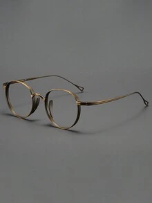 复古男女通用眼镜，透明镜片，钛合金镜框，适合阅读、办公、街头摄影、派对装饰 - 彩色 - 查看 10
