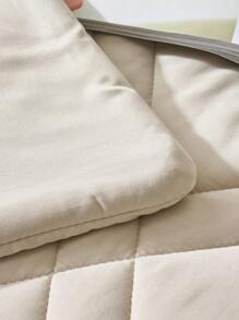 7 Piece Bed In A Bag Comforter Set Queen, Fashion Solid Geometry   Comforter And Sheet,Pillowcase Set, Soft Microfiber , Comfortable And Warm Bedding Set,Bedroom Decor For All Seasons,Ideal Gift - 卡其色 - 查看 9