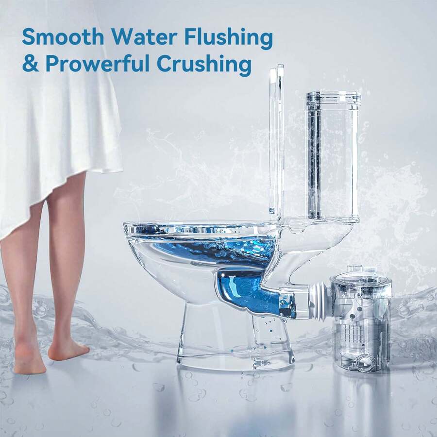 SIMPLE P Upflush Toilet For Basement, 600w Macerating Toilet System