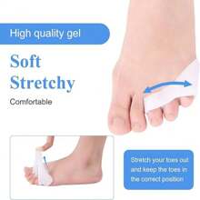 3 Packs Thin Toe Separator, Toe Spacer, Soft Gel Toe Spacer, Toe Separator For Overlapping Toes, Foot Care Device For Both Men And Women(White) - White - View 1