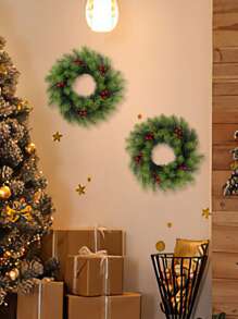 1pc 花环 松针 红果系列 圣诞感恩节装饰 节日装饰 人造水果圣诞树 松针配件 家居装饰 客厅卧室厨房 户外花园装饰 圣诞节 DIY 装饰 冬青树枝花环树挂饰 - 彩色 - 查看 13