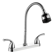 Kit De Fregadero Tarja Tina Doble Acero Inoxidable 84x48 Mezcladora Flexible - Plateado - Ver 4