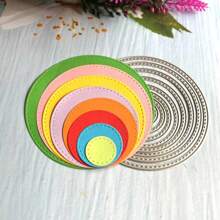 1Pc DIY Metal Die-Cutting, Circular Template Diy Handicraft Card Cutting Mold Cutting For Diy Embossed Card Making Circular Cushion Decorative Paper Mold Scrapbook