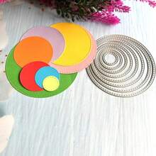 1Pc DIY Metal Die-Cutting, Circular Template Diy Handicraft Card Cutting Mold Cutting For Diy Embossed Card Making Circular Cushion Decorative Paper Mold Scrapbook
