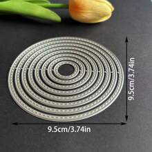 1Pc DIY Metal Die-Cutting, Circular Template Diy Handicraft Card Cutting Mold Cutting For Diy Embossed Card Making Circular Cushion Decorative Paper Mold Scrapbook