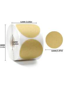 1 卷 500 张天然棕色牛皮纸自粘性永久圆形自粘标签，适用于容器、食品包装标签、婚礼派对礼品袋、食品袋、食品盒，适用于糖果、万圣节、圣诞节、圣诞节 - 彩色 - 查看 17