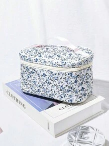 1 pieza Bolso organizador de maquillaje y cosméticos de gran capacidad, bolso de aseo para viaje, estuche de tocador plegable para herramientas de belleza, brochas de maquillaje, lápices de cejas, sombras de ojos, joyas, ropa interior, cepillo de dientes, productos para el cuidado de la piel, cepillo de pelo, esmalte de uñas, perfume, artículos de papelería, electrónicos - regalo de vacaciones