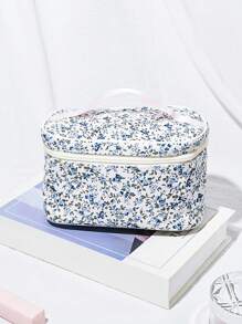 1 pieza Bolso organizador de maquillaje y cosméticos de gran capacidad, bolso de aseo para viaje, estuche de tocador plegable para herramientas de belleza, brochas de maquillaje, lápices de cejas, sombras de ojos, joyas, ropa interior, cepillo de dientes, productos para el cuidado de la piel, cepillo de pelo, esmalte de uñas, perfume, artículos de papelería, electrónicos - regalo de vacaciones