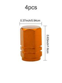 4 nắp van lốp xe bằng hợp kim nhôm màu vàng - Vàng - Xem 7