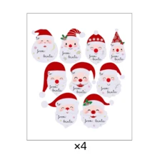 4/10 tờ/gói Nhãn dán Ông già Noel, Nhãn dán quà tặng Giáng sinh, Nhãn dán trang trí quà tặng Giáng sinh, Nhãn dán thiệp chúc mừng Giáng sinh, Đồ trang trí Giáng sinh - Nhiều màu - Xem 9