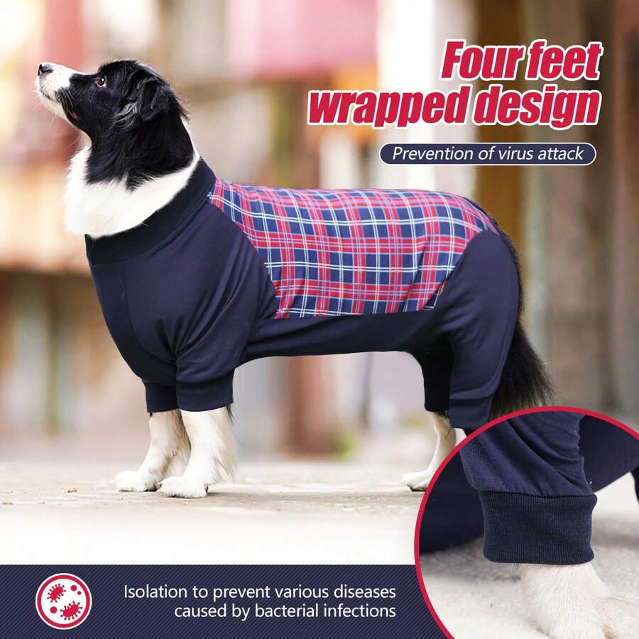 FourLegged Pet Recovery Gown, AntiLicking Wound HighElastic