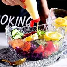 3pcs/Set Golden-Edged Glass Salad Bowl, Glass Bowl Set, Suitable For Home Kitchen Restaurant, Kitchenware, Tableware Accessories School Supplies,Christmas Gift