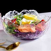 3pcs/Set Golden-Edged Glass Salad Bowl, Glass Bowl Set, Suitable For Home Kitchen Restaurant, Kitchenware, Tableware Accessories School Supplies,Christmas Gift