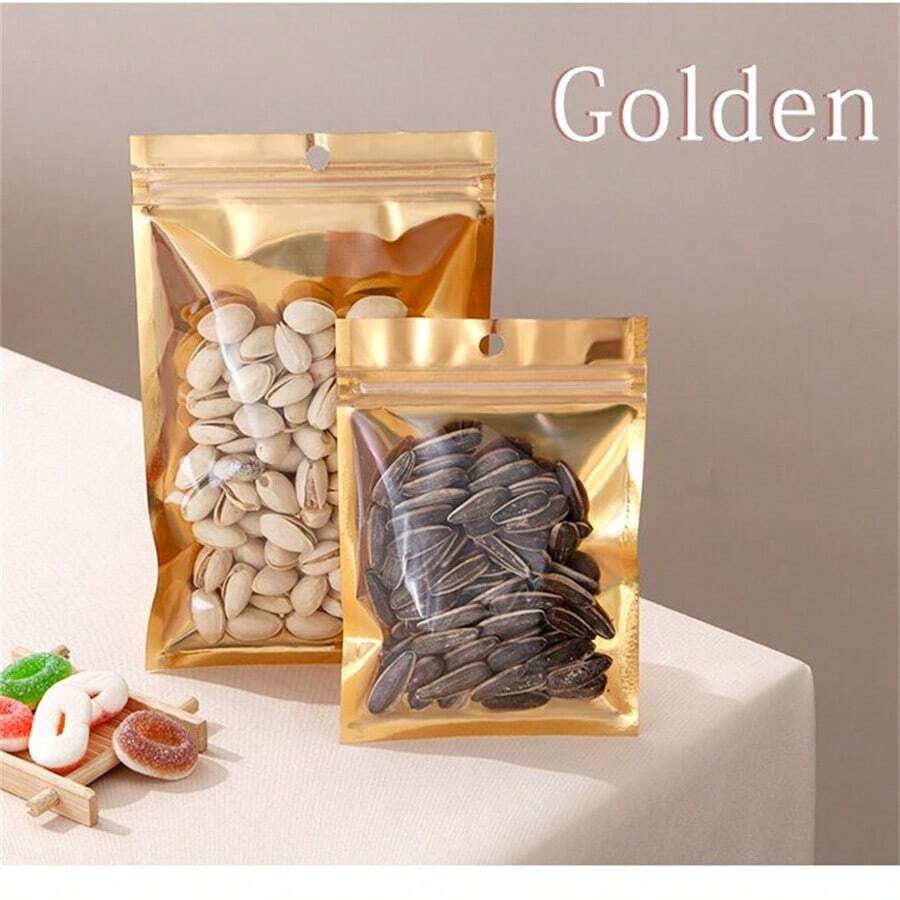 100pcs Resealable Gift Bags For Jewelry Storage, Mini Zipper Colorful Foil Pouches, Polymer Film Sample Bags, Suitable For Party, Food, Candy Storage, Back To School, Valentine's Day And Other Occasions
