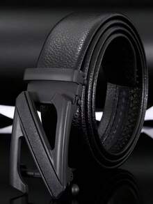 1 条男士经典几何图案纯色轻质 PU 皮带，适合商务旅行和参加派对 - 彩色 - 查看 8