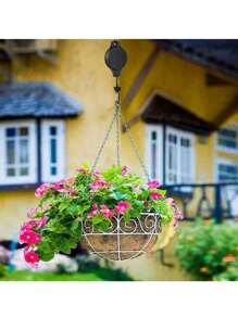 1 pieza Gancho de jardinería, Gancho retráctil para colgar cestas de plantas, Herramienta colgante creativa para el hogar