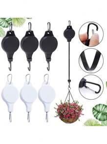 1 pieza Gancho de jardinería, Gancho retráctil para colgar cestas de plantas, Herramienta colgante creativa para el hogar