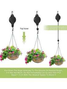 1 pieza Gancho de jardinería, Gancho retráctil para colgar cestas de plantas, Herramienta colgante creativa para el hogar
