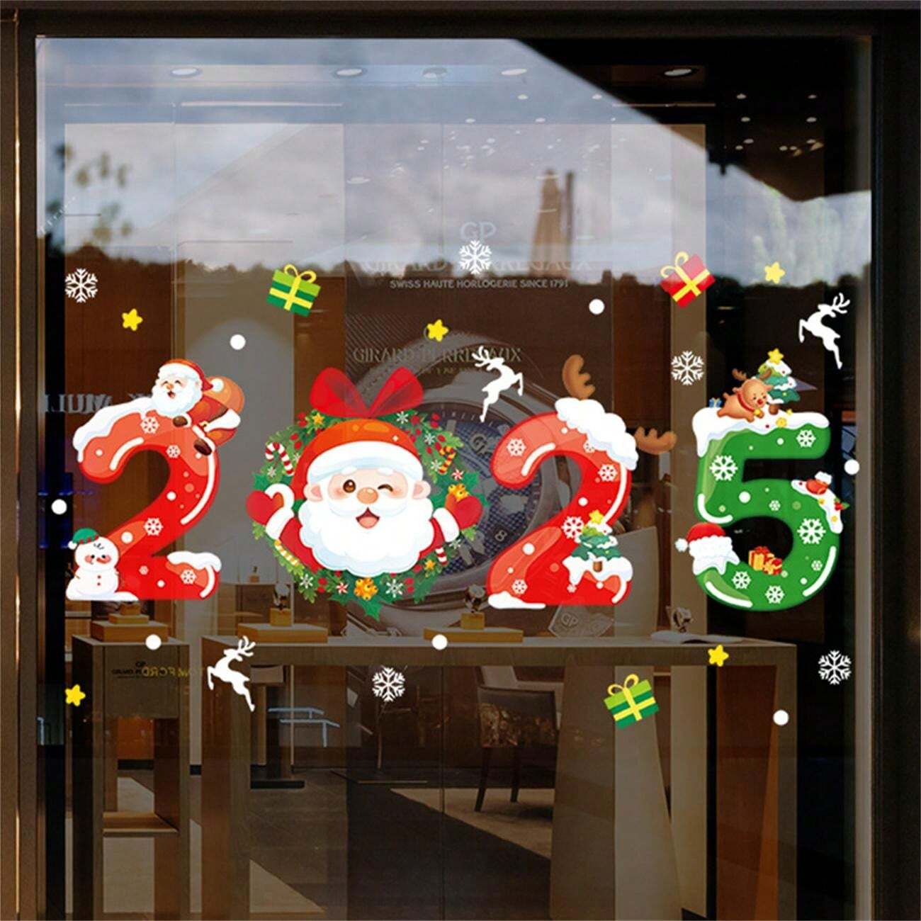 1PC,2025 Christmas Decorative Wall Stickers For Christmas And New Year