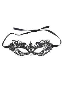 1PC Black Lace Fantasy Party Masquerade Mask, Sexy Hollow Out Cabaret Novelty Mask, Erotic Accessories, Rave