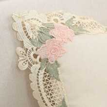 1 件蕾丝边装饰枕套，无内衬，方形，适合客厅沙发装饰 - 彩色 - 查看 10