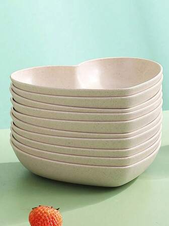 5 piezas Plato de plástico con forma de corazón, adecuado para dulces, frutas, para el hogar y fiestas, útiles escolares