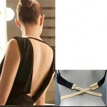 1 件女士深 V 领露背 2 纽扣交叉带胸罩延长带，时尚可调节内衣延长带，适合无胸罩造型，女士内衣和内衣配件 - 彩色 - 查看 12