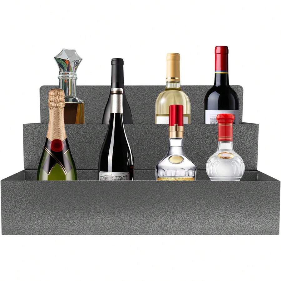 CNCEST 2Tier Wall Mounted Wine Rack, Stainless Steel Speed Rail Bottle