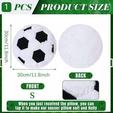 Fluffy Soccer Balls Plush Pillow,Soft Soccer Ball Stuffed Toys,Decorative Soccer & Football Pillow Cushion Throw Pillow,Football Plushies Plush Doll For Home Decor Kids Big Sports Toy Gift - Black and White - View 4