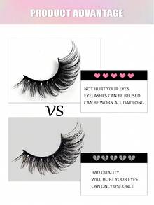 7 Pairs Asiteo Cat Eye False Eyelashes, Faux Mink Lashes, Flared Ends, Elongate Eye Shape, Natural & Lengthening Lash Extensions - 眼尾拉長款 - 查看 4
