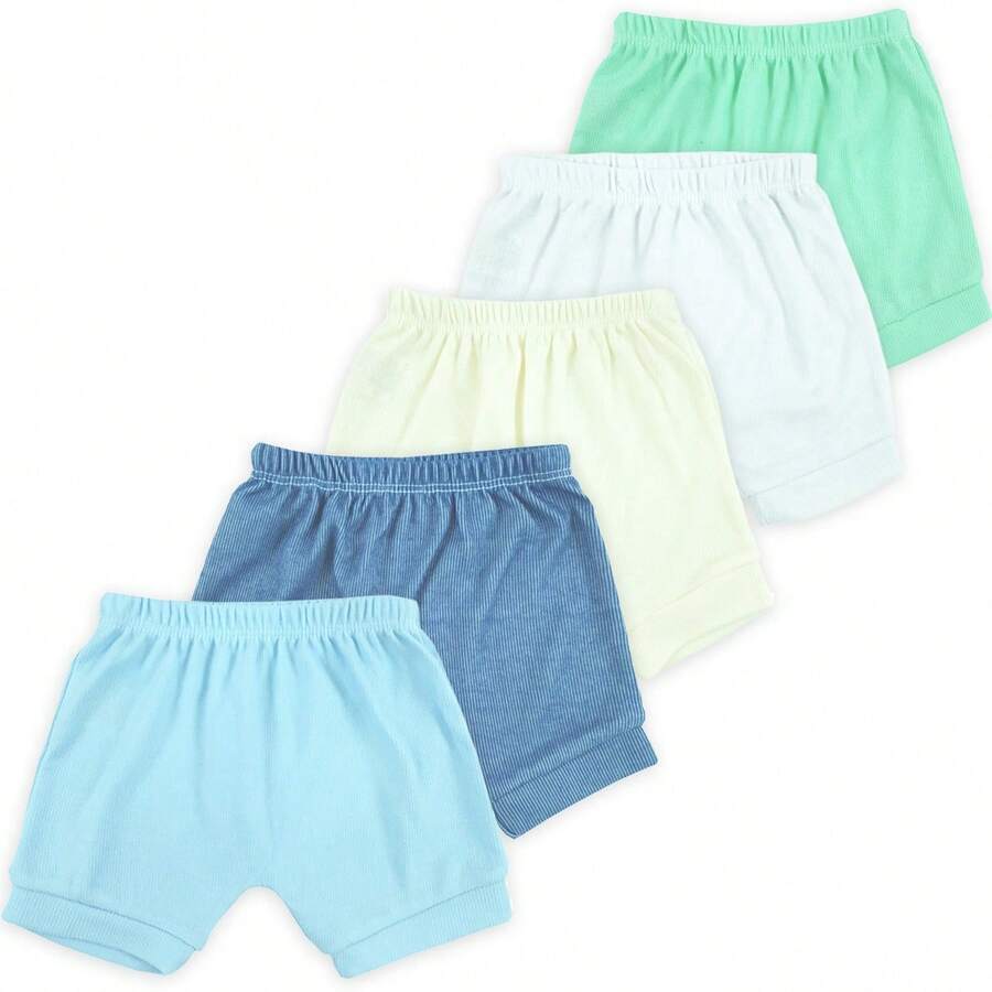Baby Kit 5 Ribbed Shorts For Boy And Girl Neutral - Màu xanh lam - Xem 1
