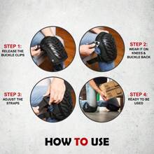 1pair Professional Knee Pads For Work - Heavy Duty Foam Padding Gel Construction Knee Pads With Strong Double Straps – Comfortable Knee Protection For Indoor And Outdoor Use (Knee High) Gym Accessories Knee Support Sports Knee Pads Gym Knee Pads - Black - View 4
