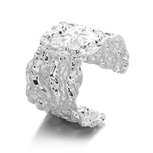 1PC Vintage Twist Wide Chunky Bangles For Women Gold Color Stainless Steel Geometric Asymmetrical Open Cuff Bangles Jewelry Gift 2025