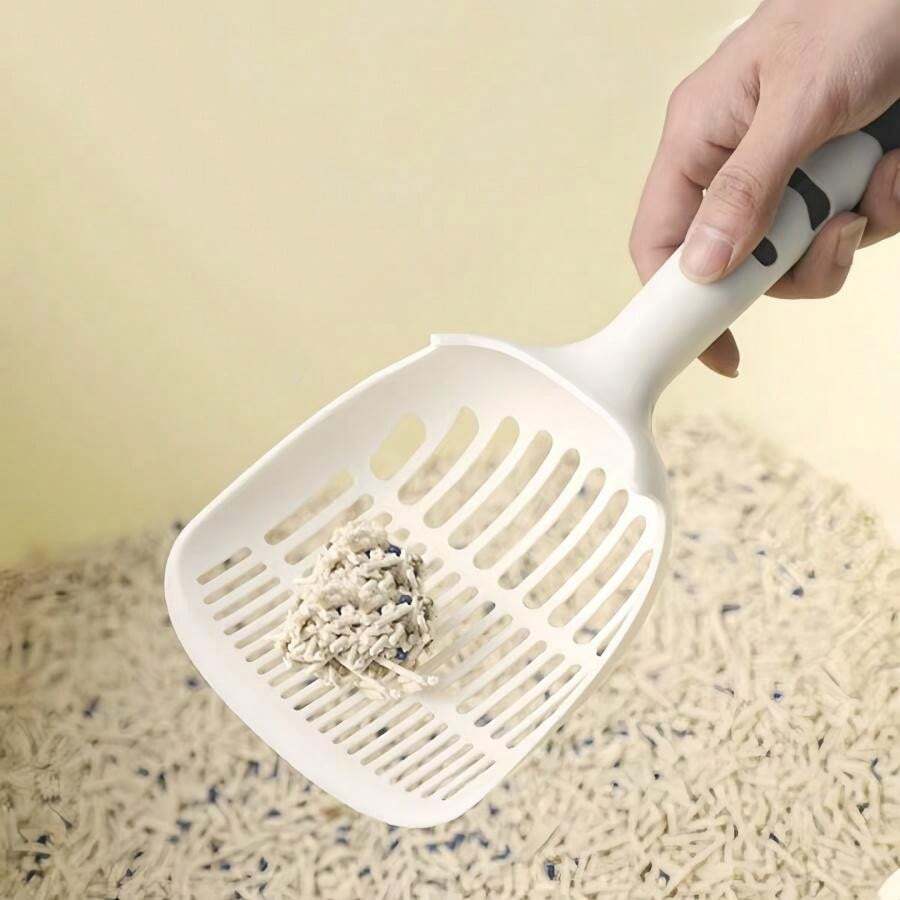 1pc Large EasyToClean Pet Waste Scoop In White, For Removing Cat And