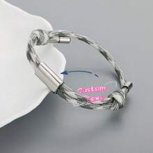 Customizable Stainless Steel Laser Engraved Men's Sports Bracelet, Personalized Fitness Sailing Rope Wristband, Gift For Friend, Boyfriend, Father